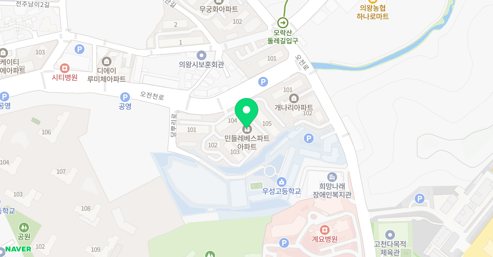 용인대효예 태권도 위치