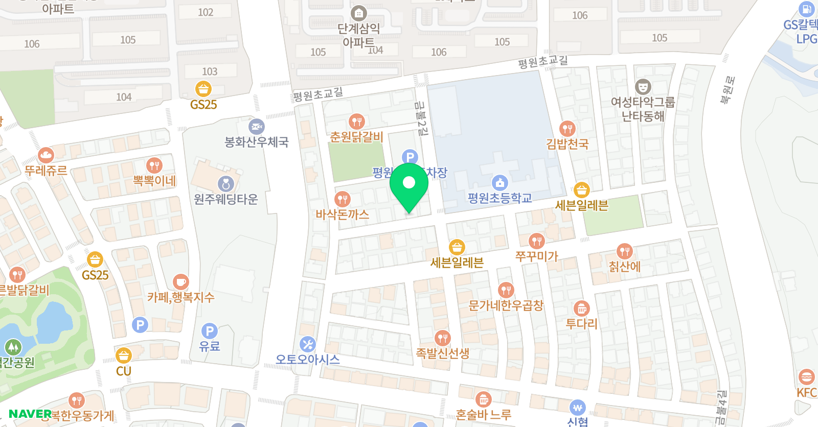 아소비 원주단계학원점 위치