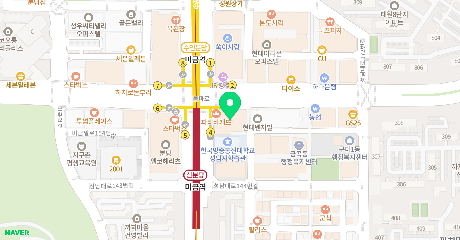 분당미금 창조의아침 미술학원 위치