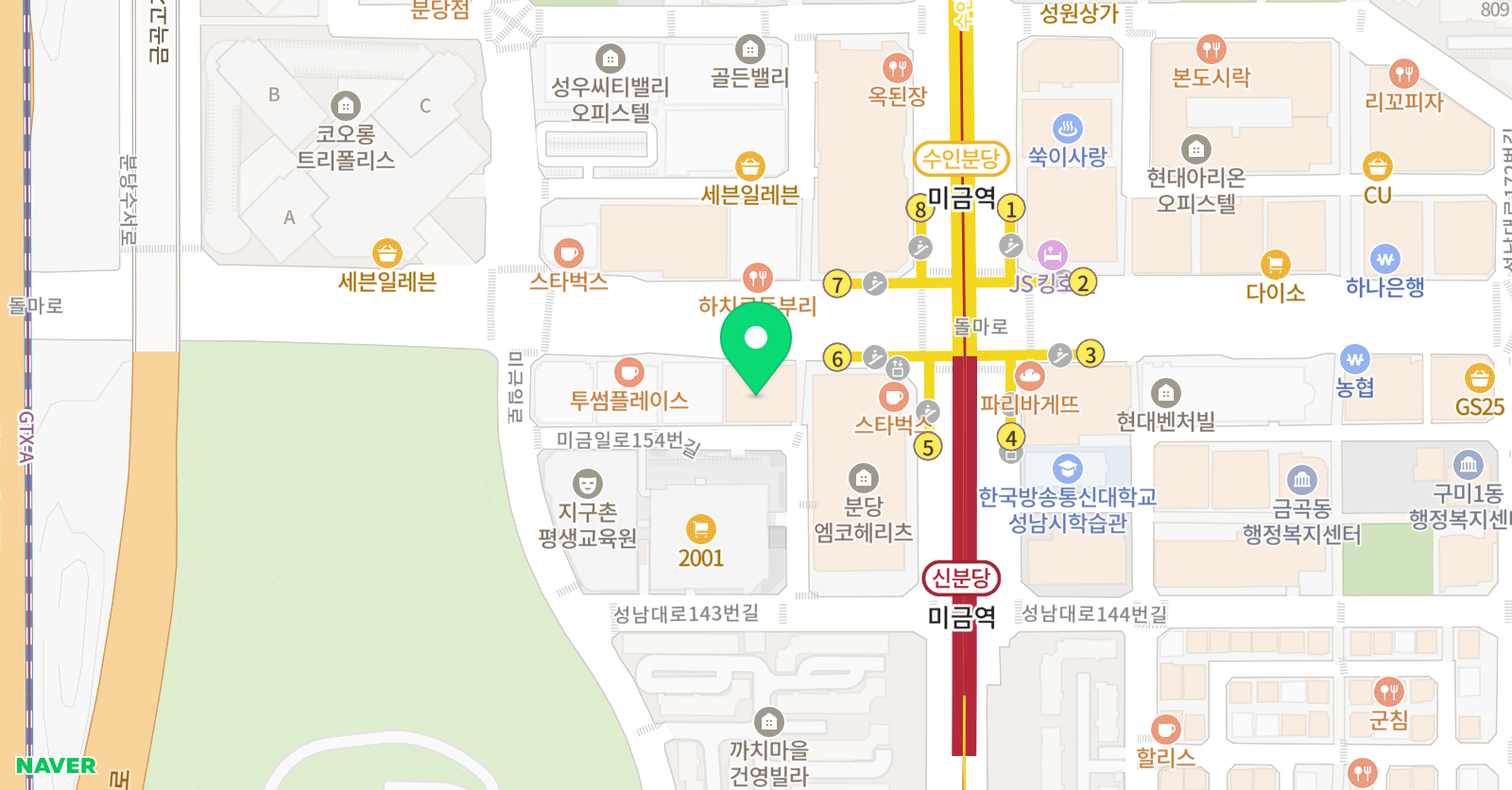 무브 댄스학원 분당점 위치