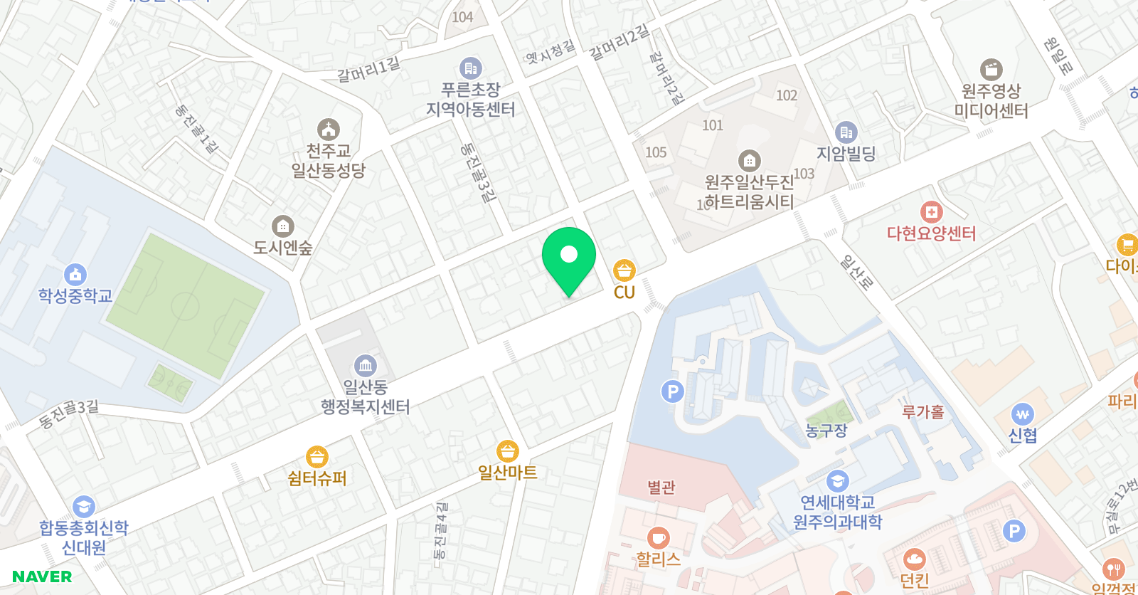 빨간펜 수학의달인 원주일산점 위치