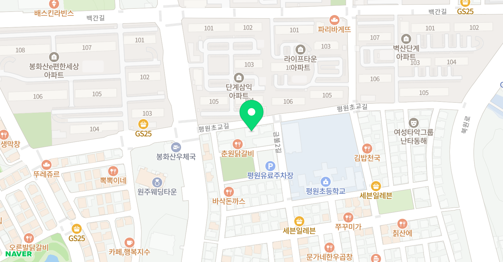 GnB 어학원 평원캠퍼스 위치
