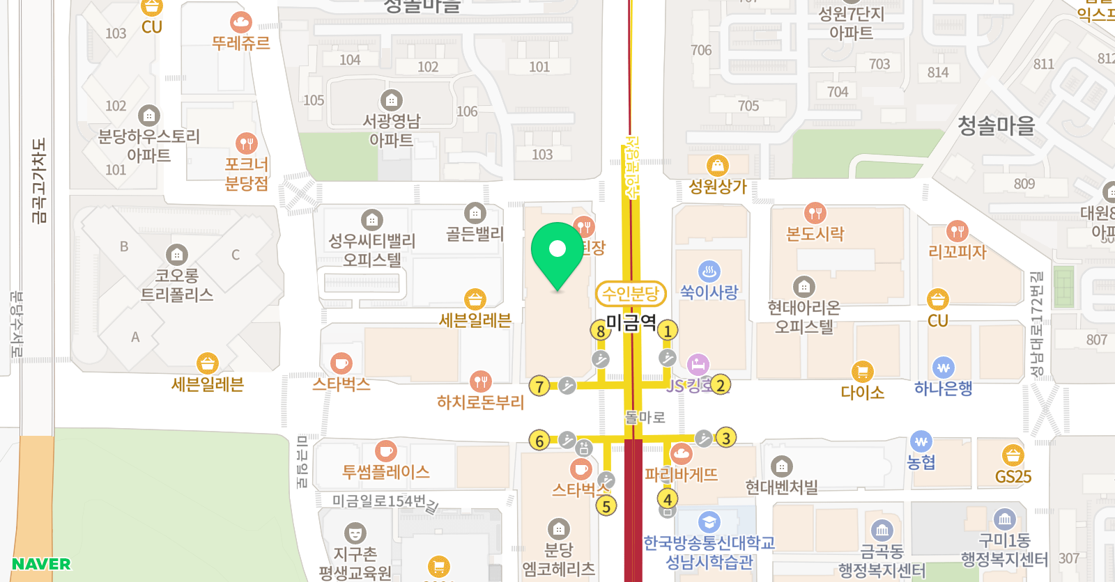 란다요가플라잉 분당미금점 위치
