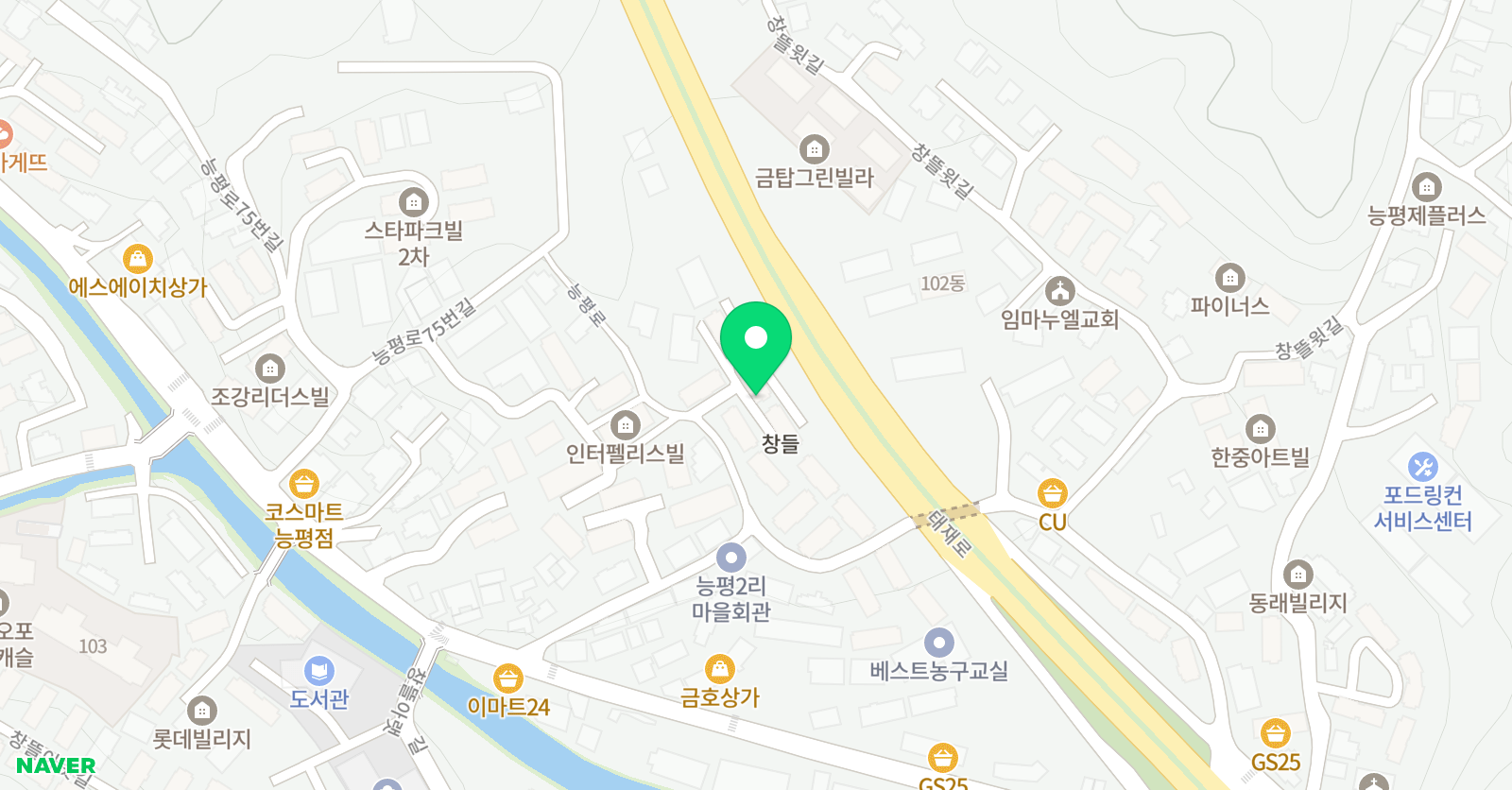 푸르넷 공부방 능평점 위치