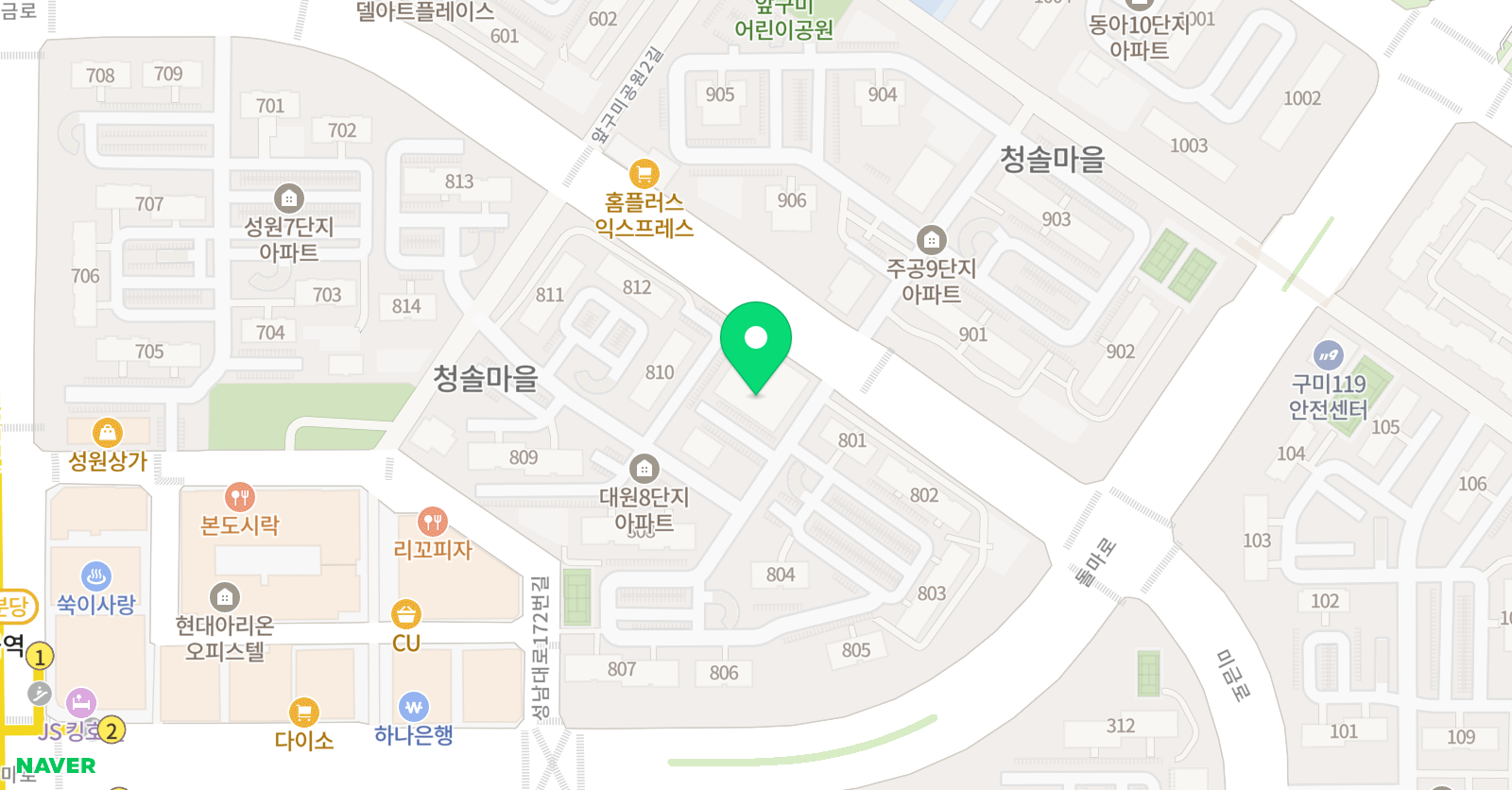 케이스타 청솔 태권도장 위치