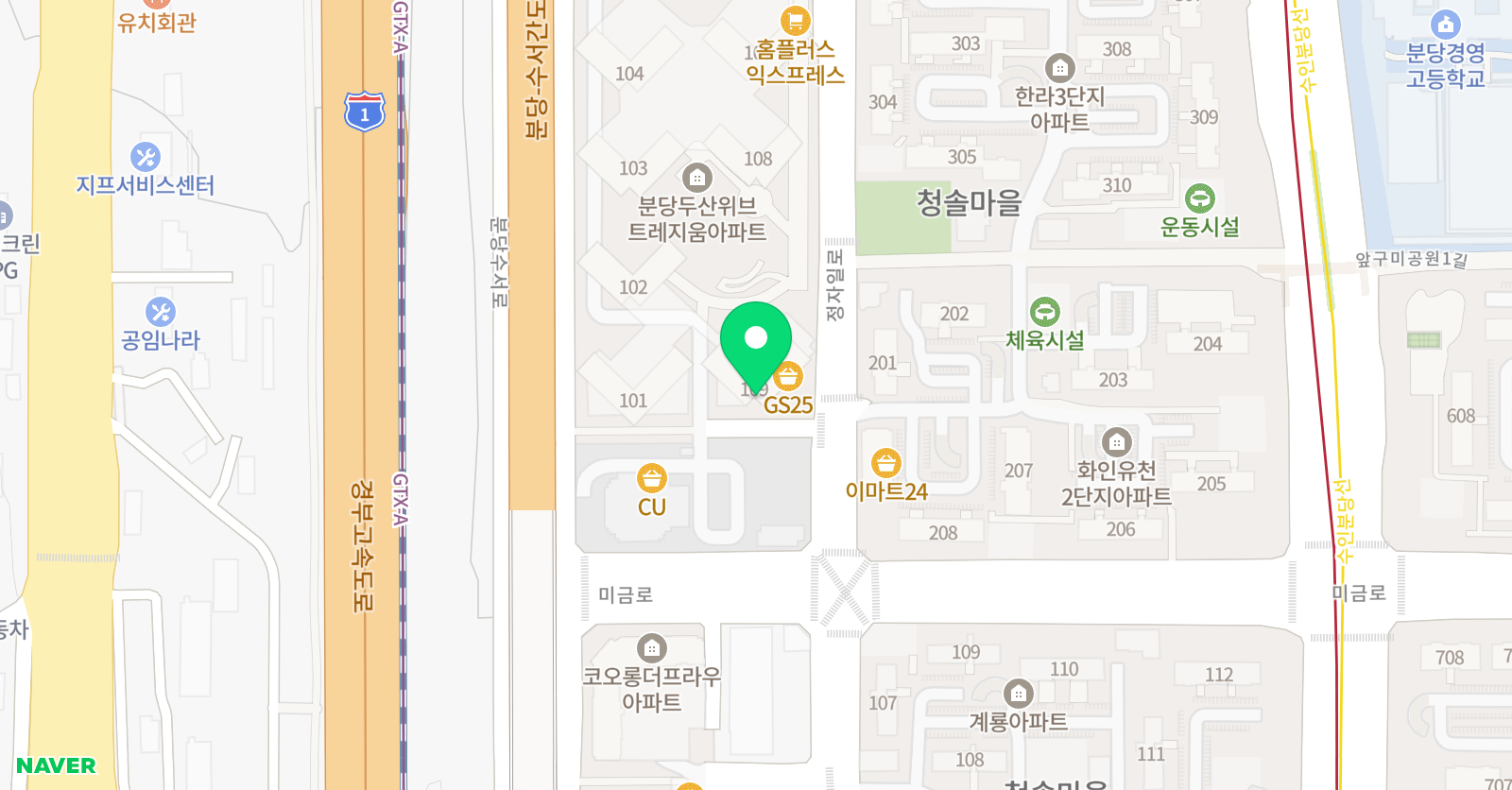 나라차 태권도 분당도장 위치