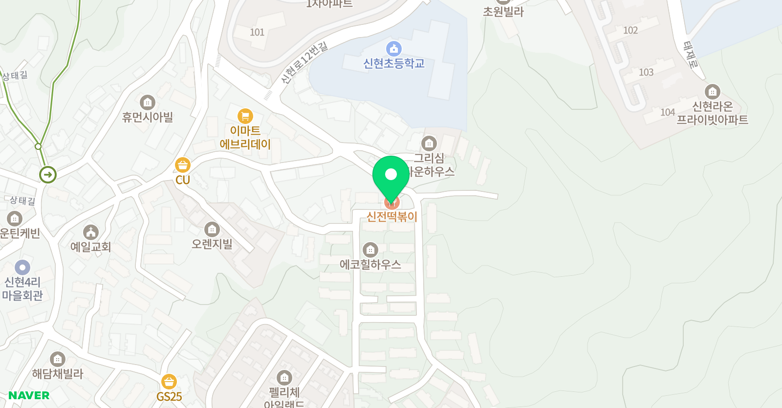 아소비큐미르 광주신현 학원 위치