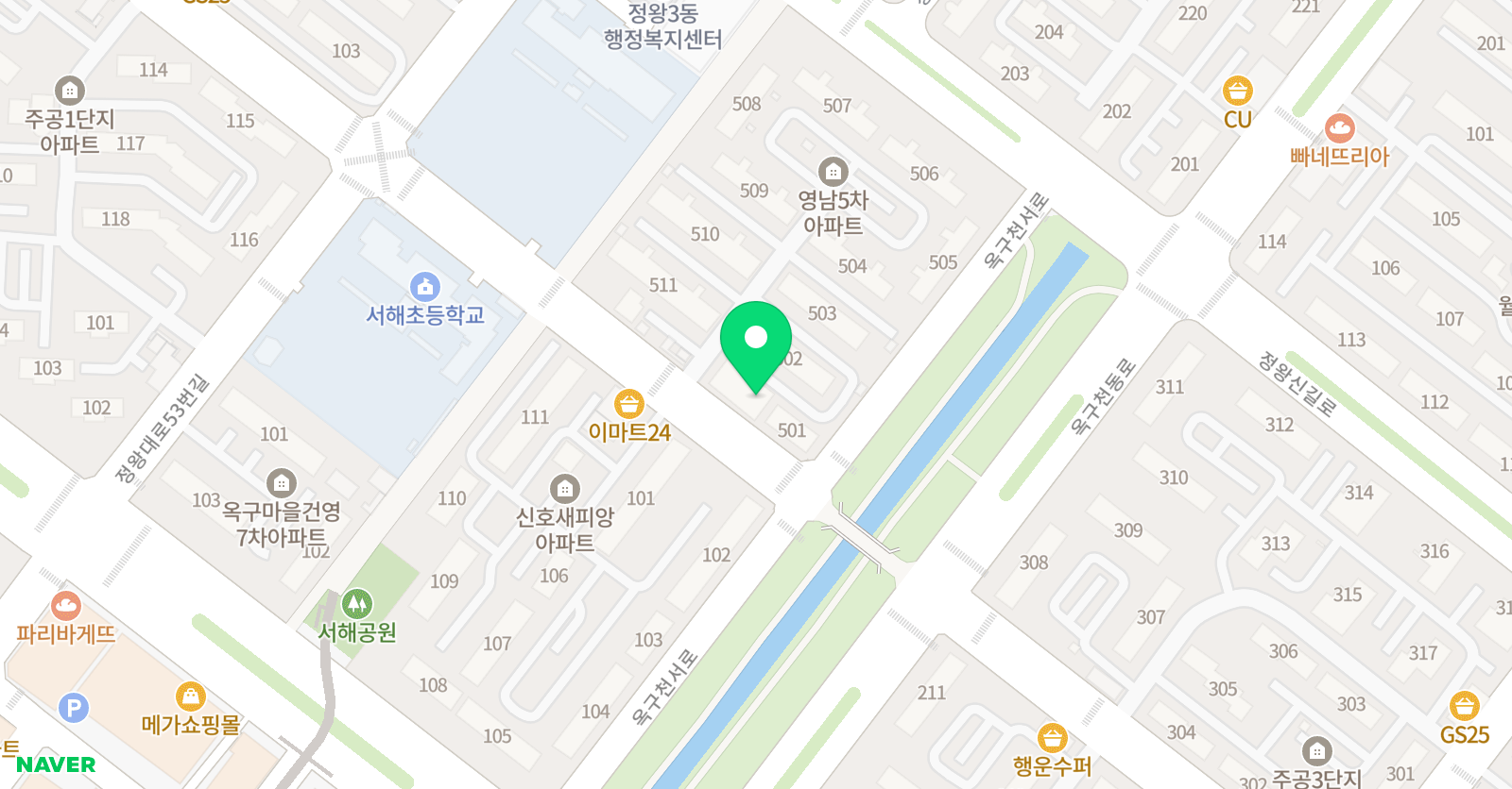아소비 시흥정왕영남5점 위치