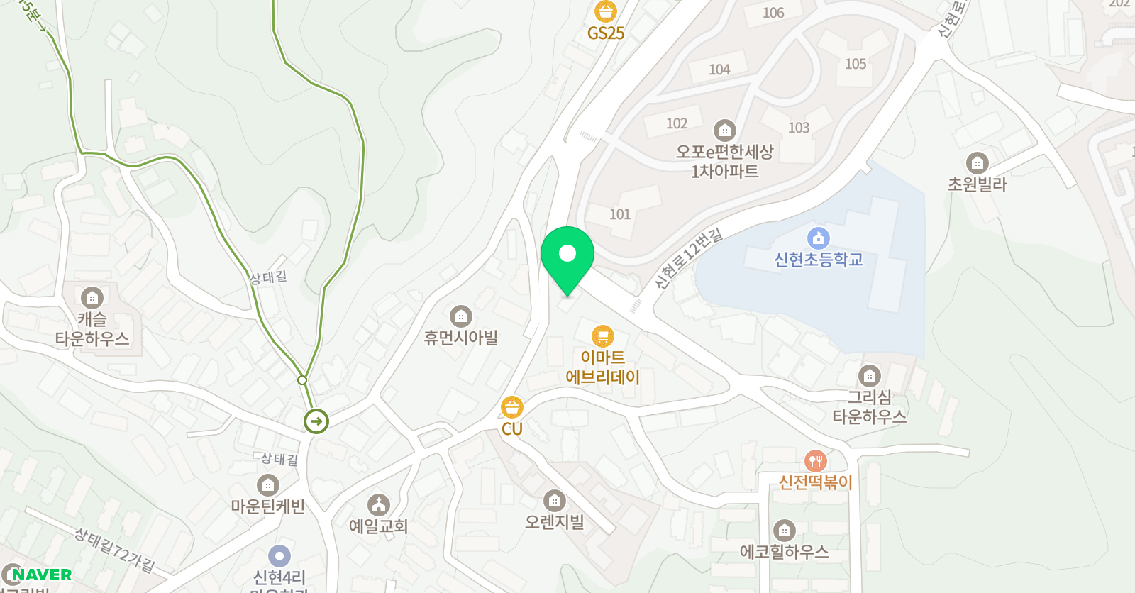 빨간펜 수학의달인 신현중점 위치
