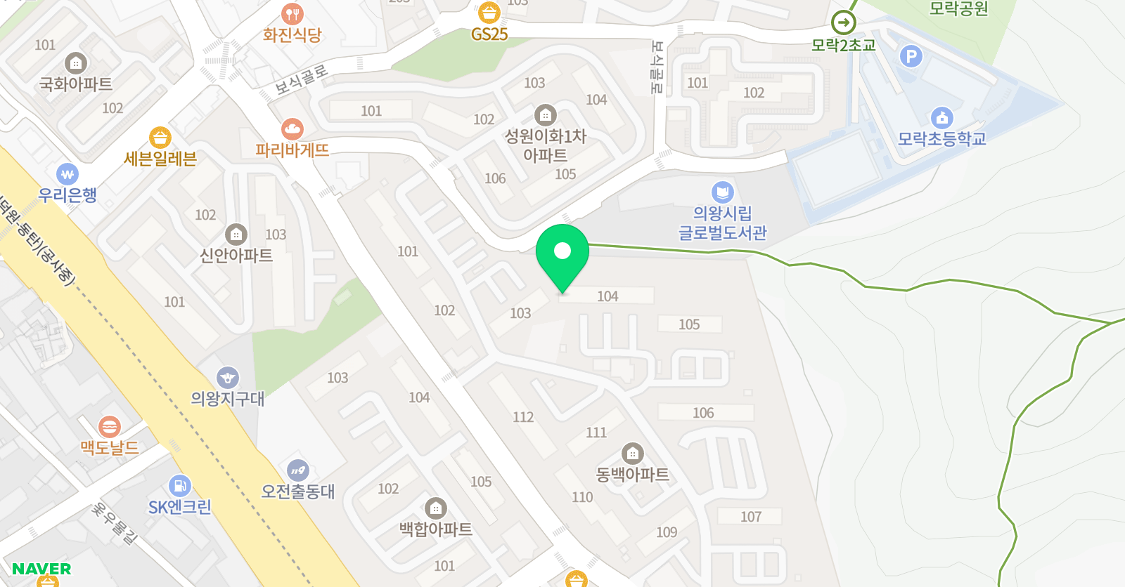 뮤엠 영어 동백지점 위치