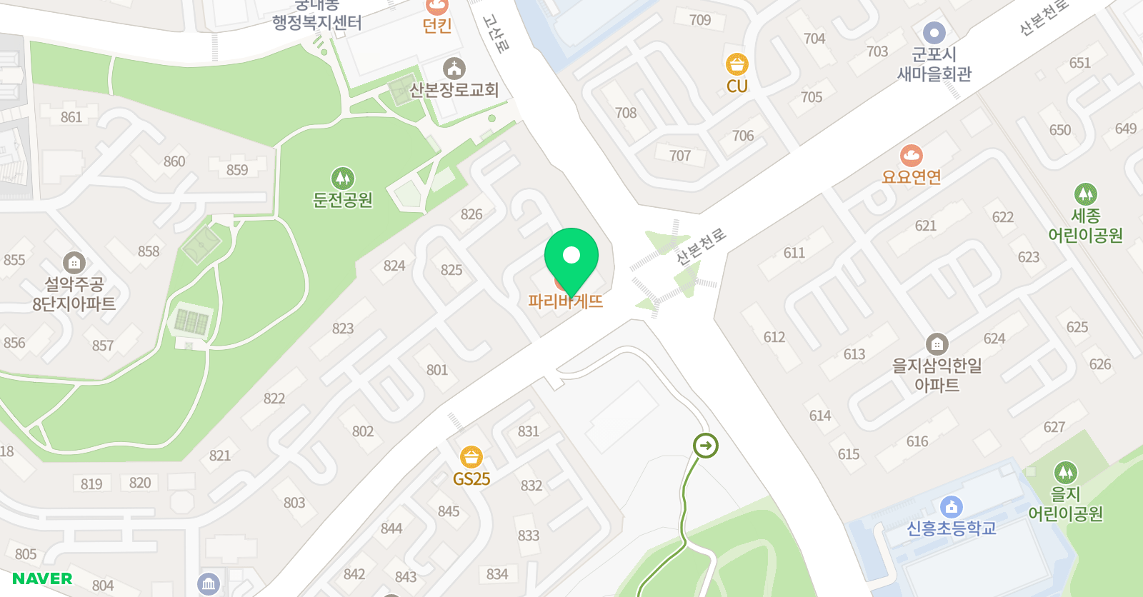 산본 경희대 태권도장 위치
