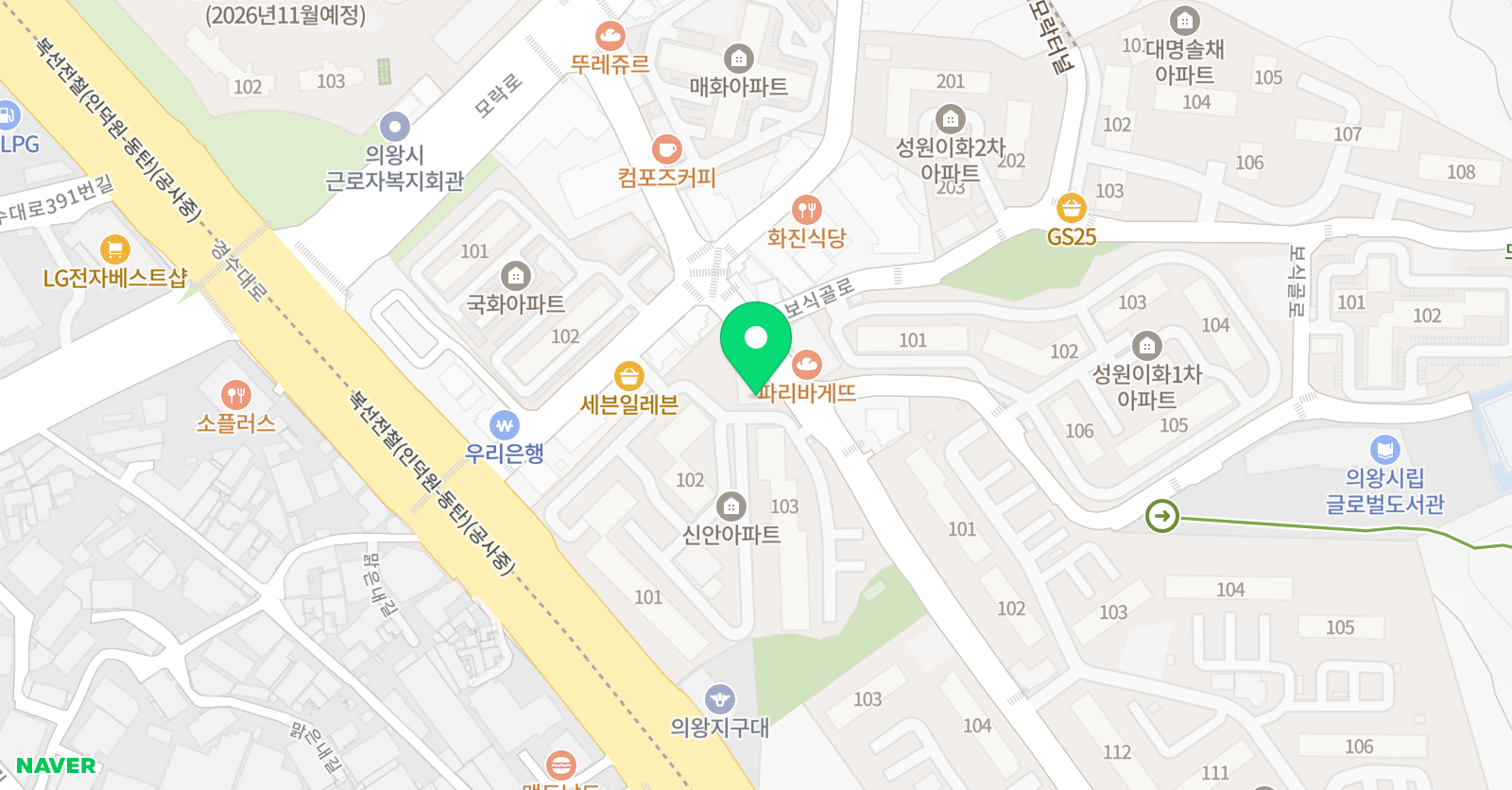 웨일던 수학영어학원 위치