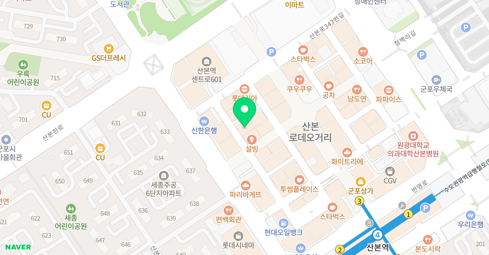 산본 아트센터 쁘띠벨 위치