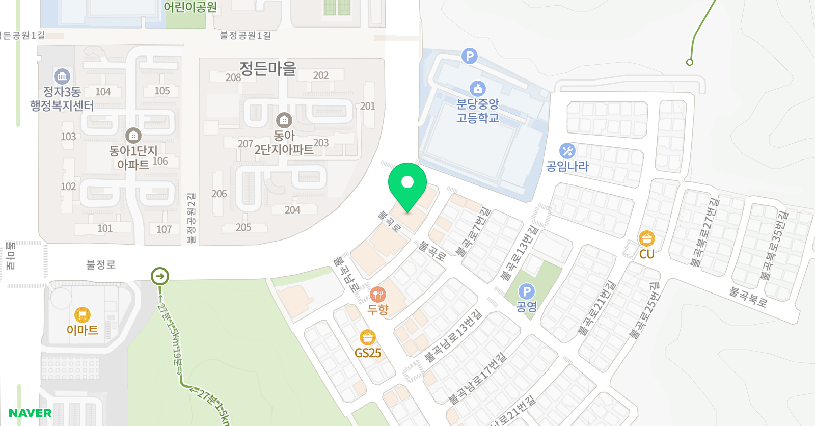 생각하는황소 분당2관 학원 위치