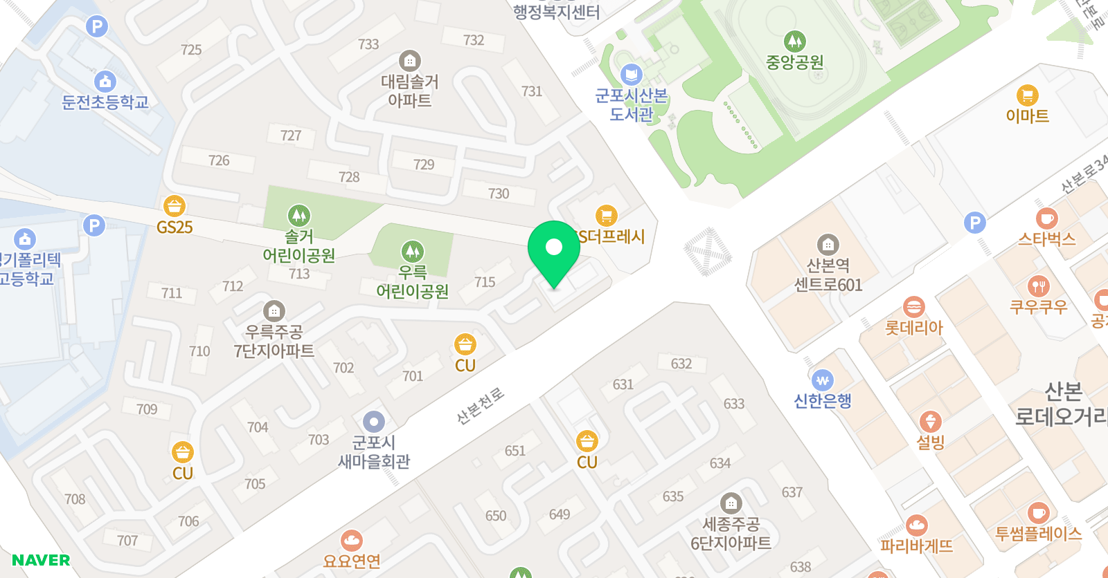 스마트해법 영어학원 우륵점 위치