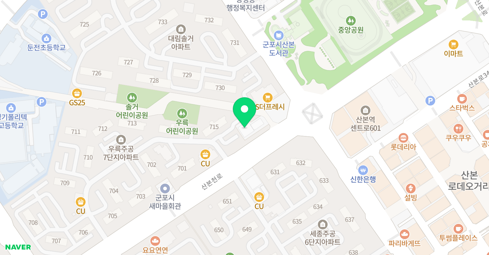 더바른 수학교습소 위치