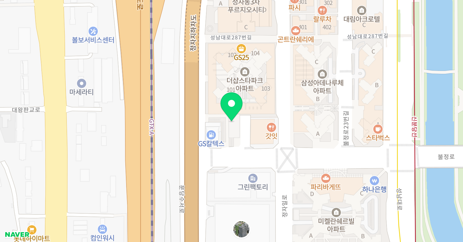 예뜰아트 미술학원 분당정자원 위치