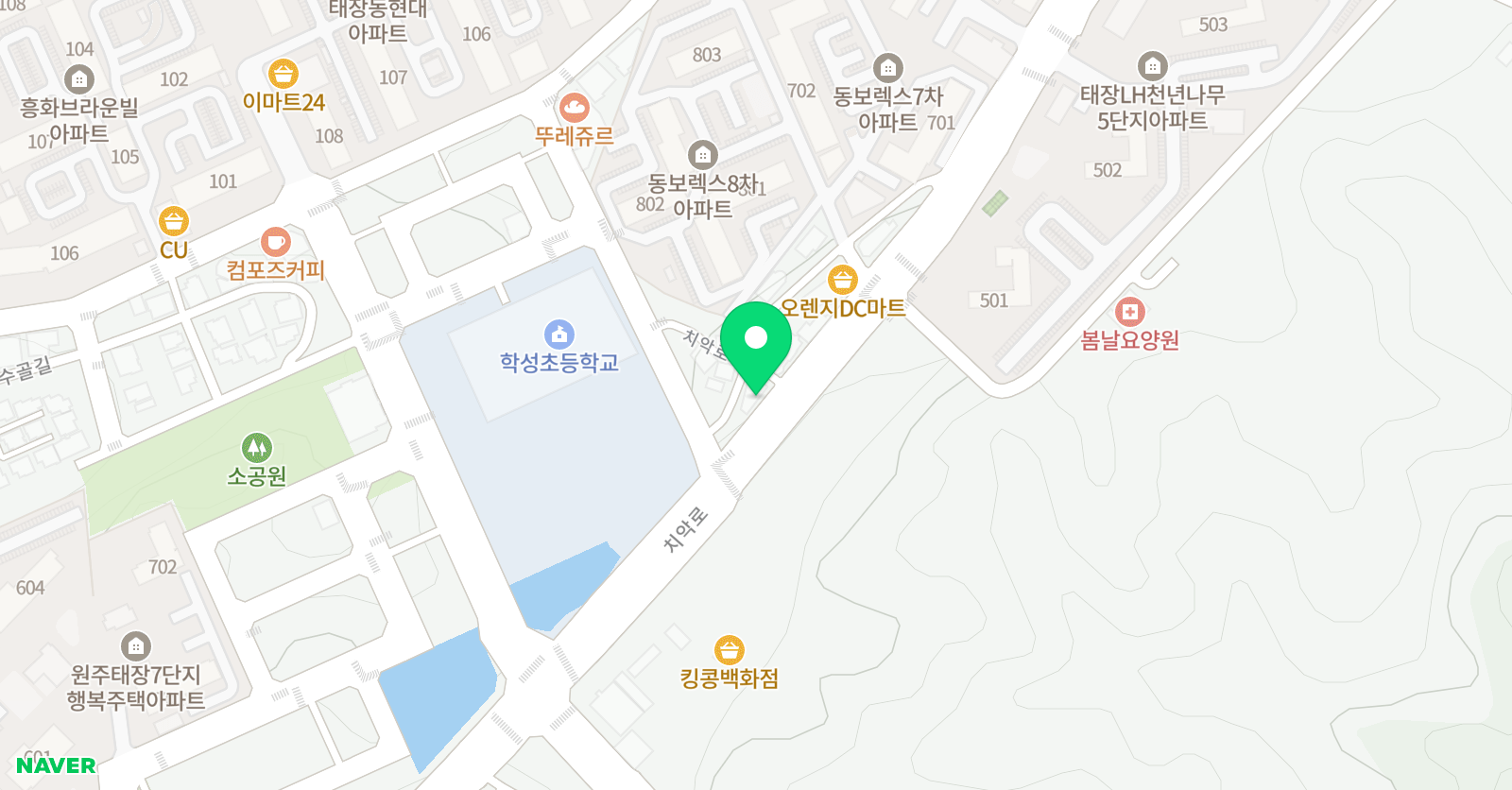 열공모드 학원 위치