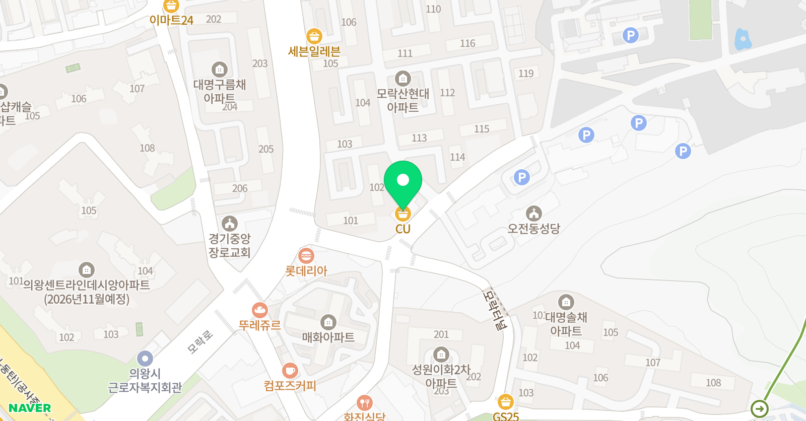 스마트해법 수학 모락산현대점 위치