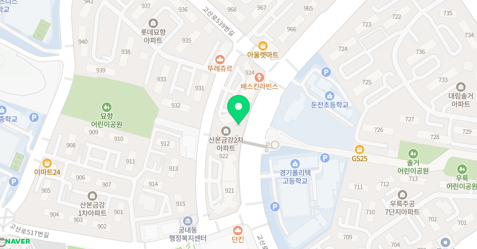 뮤엠 영어학원 9단지점 위치