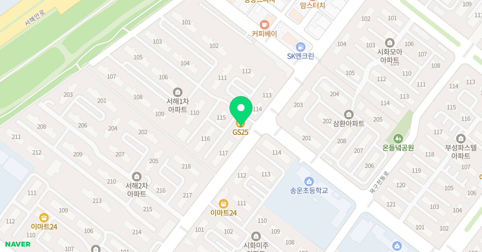 뮤엠영어 송운초점 위치