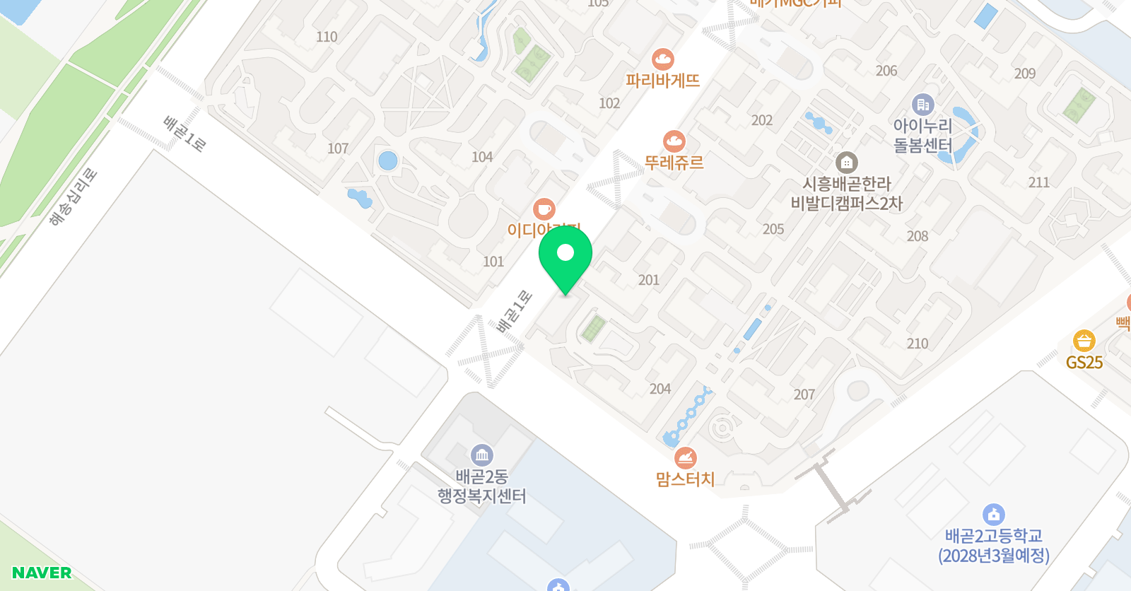 배곧한라 피아노음악교습소 위치