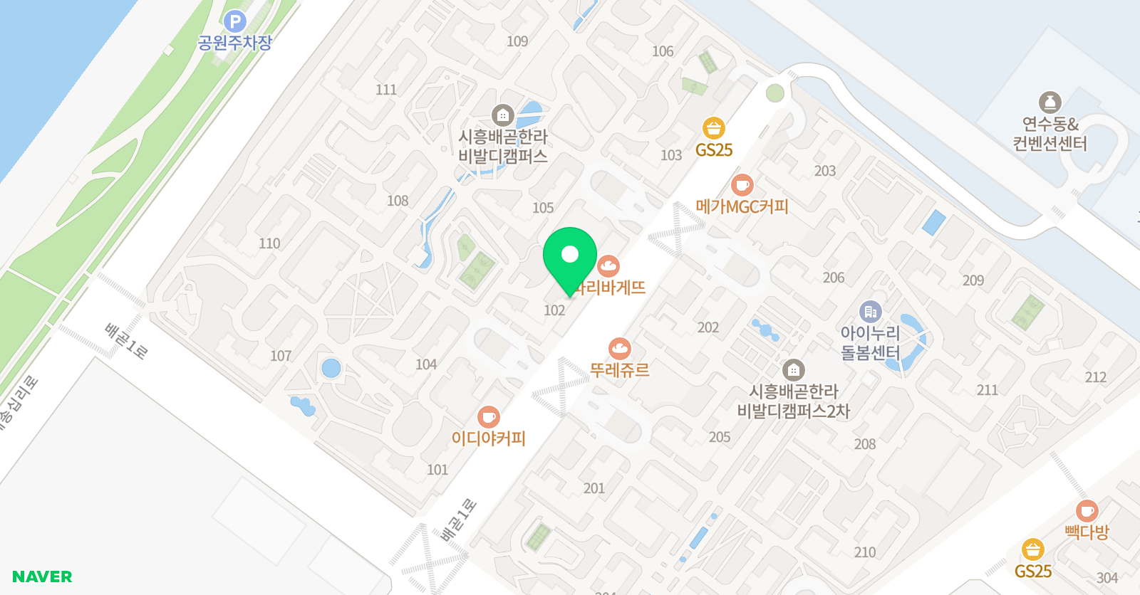 솔루니 배곧한라1차홈스쿨 위치