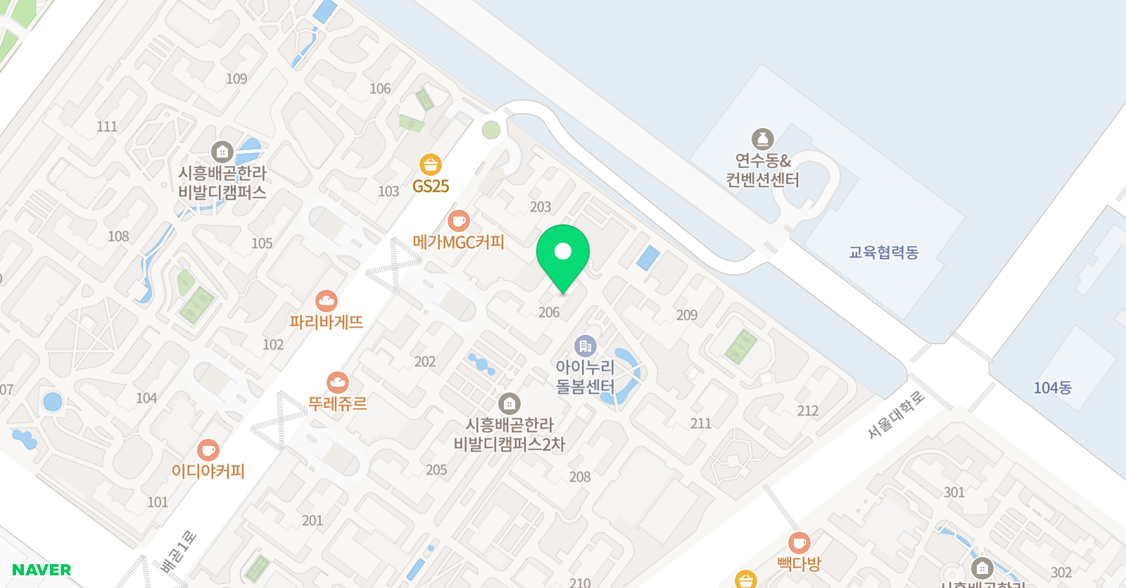 플레이팩토요리수연산씽크톡창의한글 배곧한라2차 위치