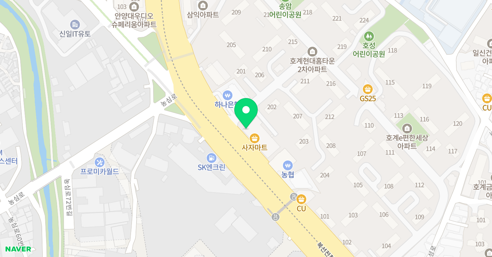 그린아트스콜레 그린그림 안양호계교육원 위치