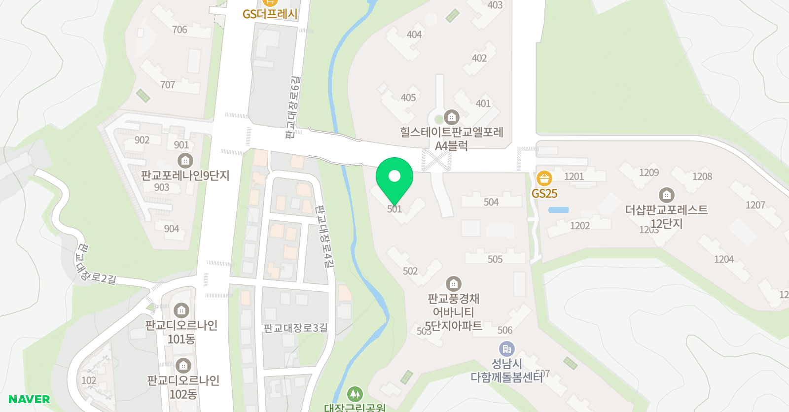 플레이팩토 대장동 풍경채교육원 위치