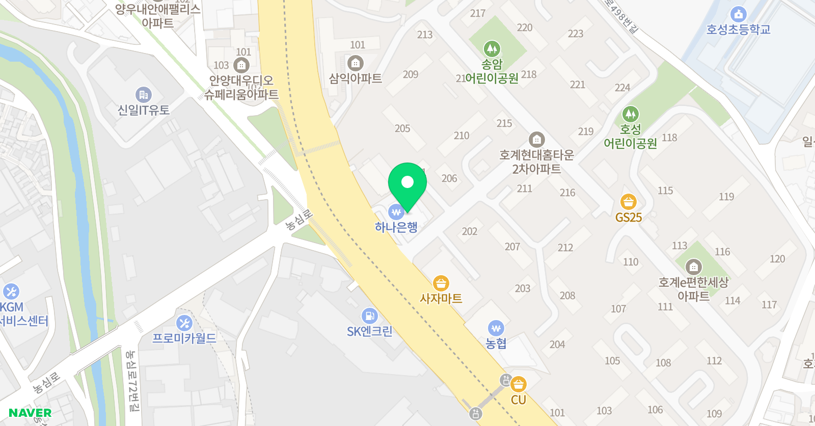 에스이엠하늘학원 위치