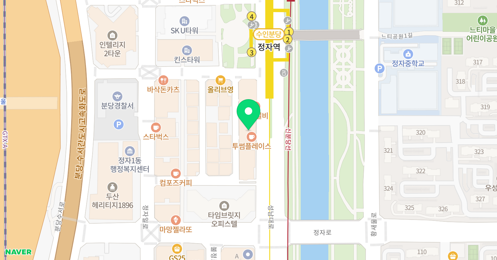 수학의아침 영재관 학원 정자제1캠퍼스 위치