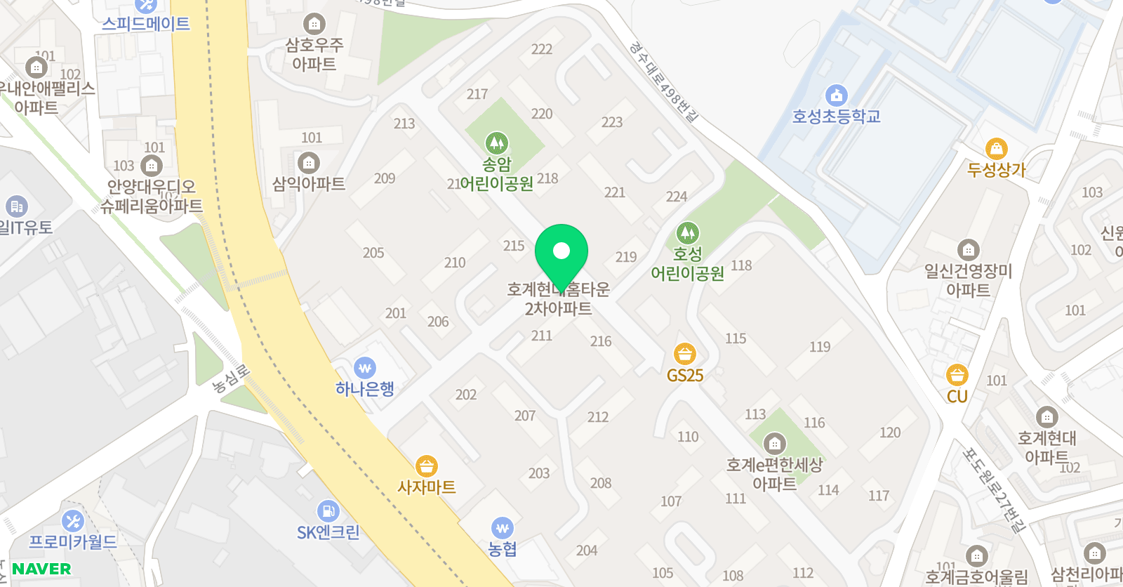 리드인 안양호계현대홈타운2차점 위치
