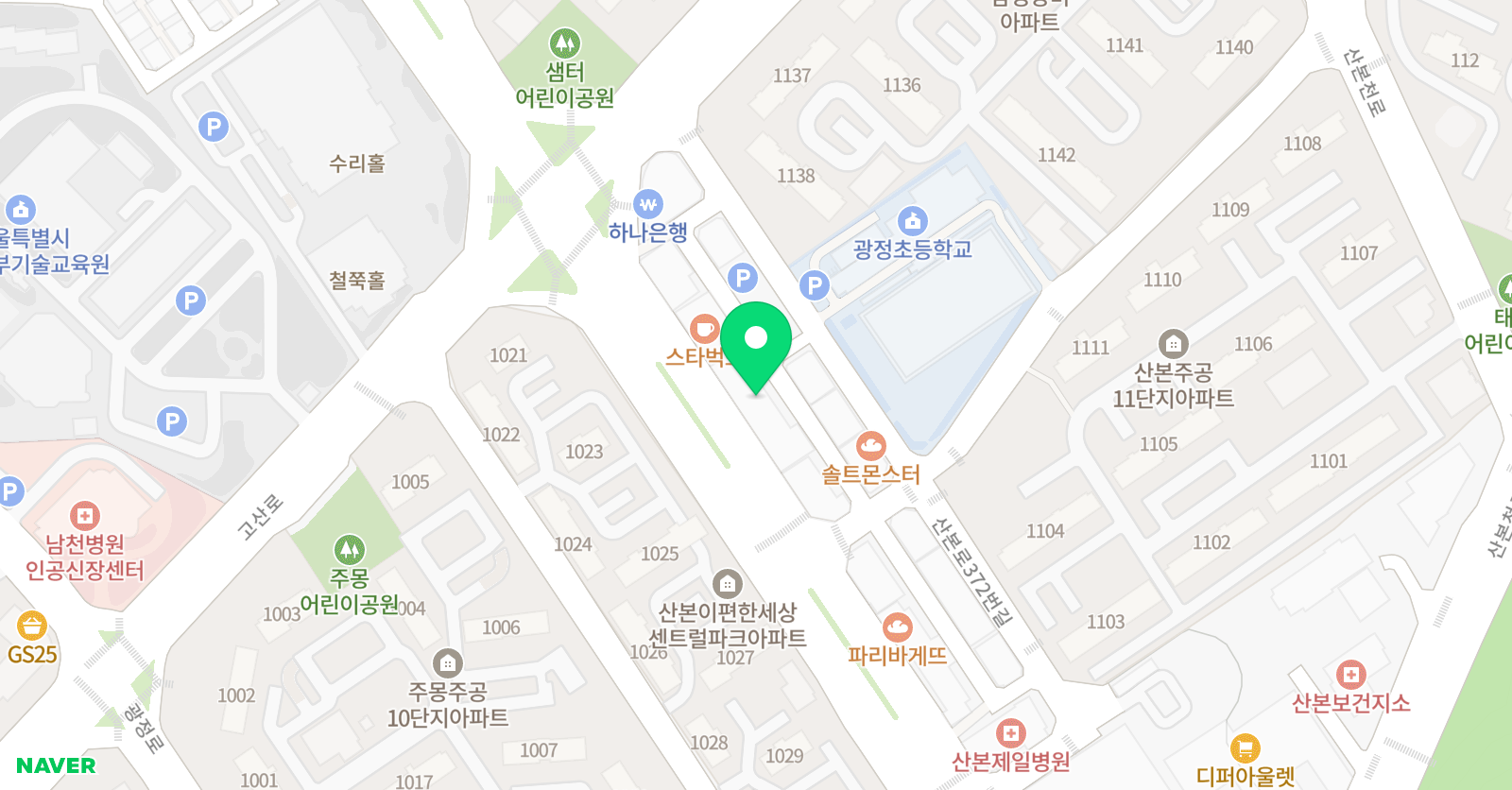 산본씨앤씨 미술학원 위치