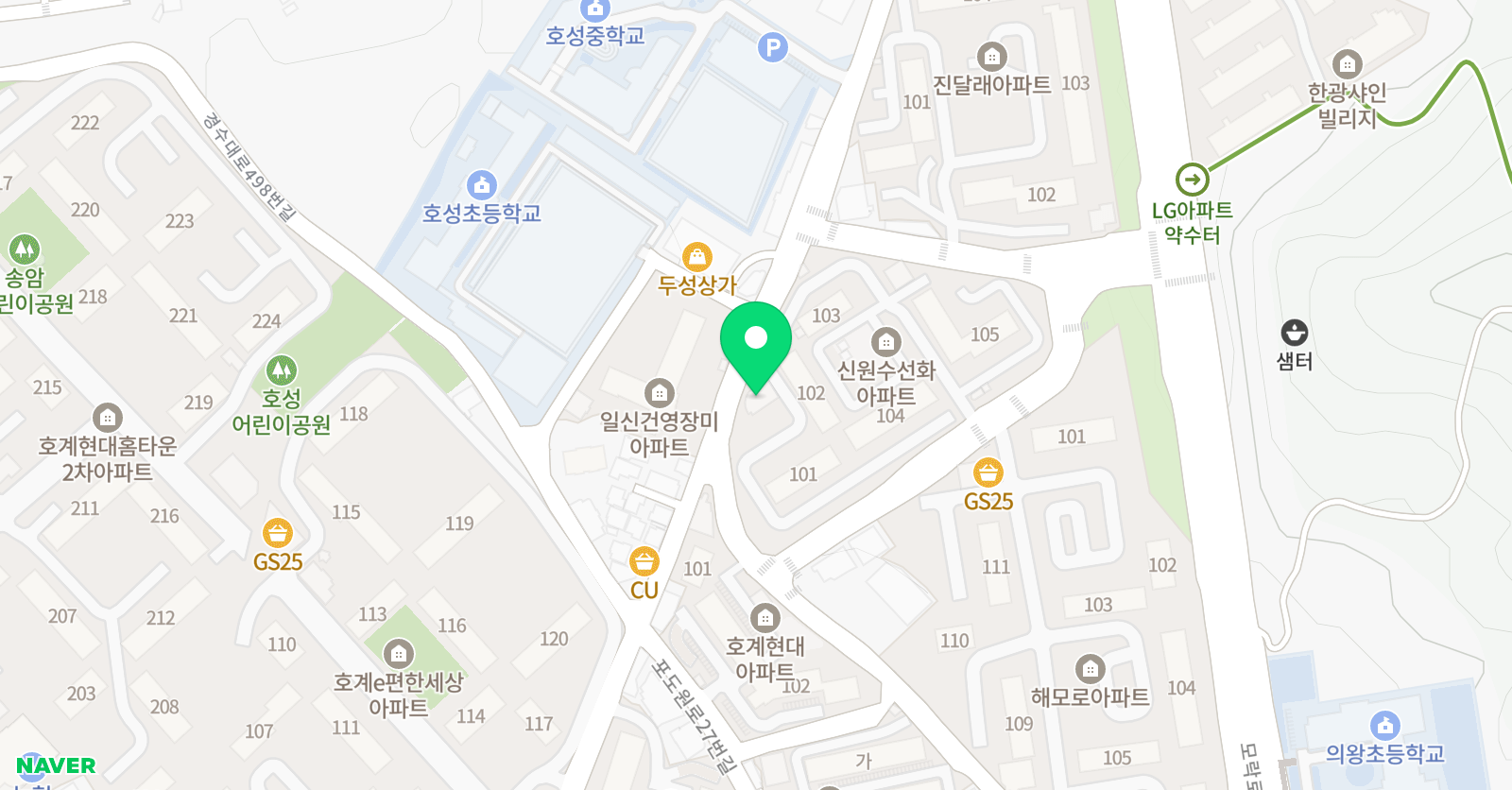 YBM잉글루 의왕호성제1캠퍼스 위치