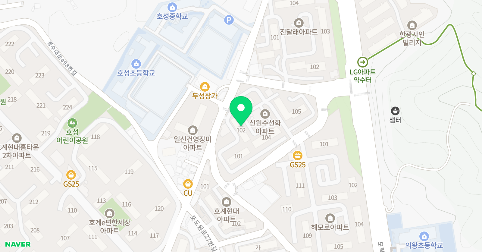 솔루니 의왕신원 수선화 홈스쿨 위치