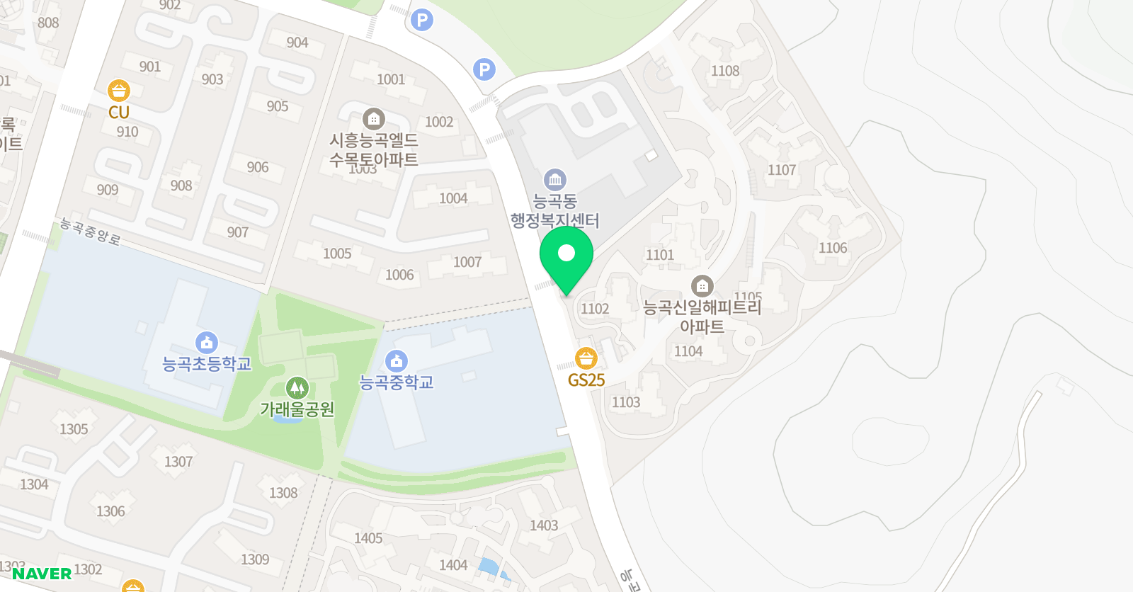 한나쓰 영어학원 시흥능곡동 위치