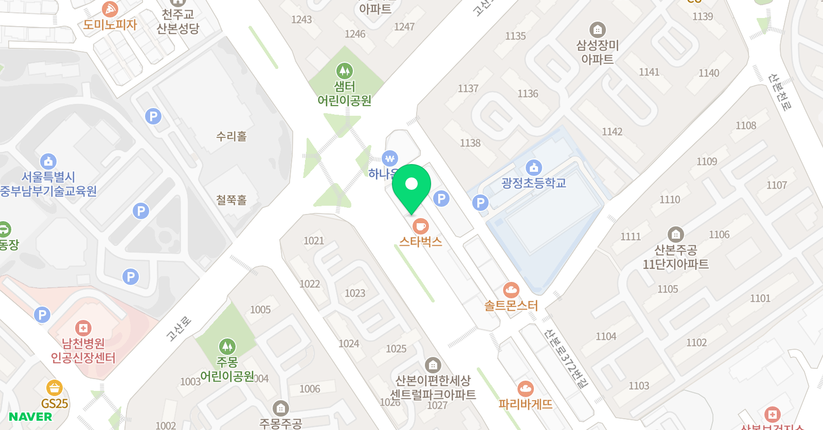 가온 수학학원 위치