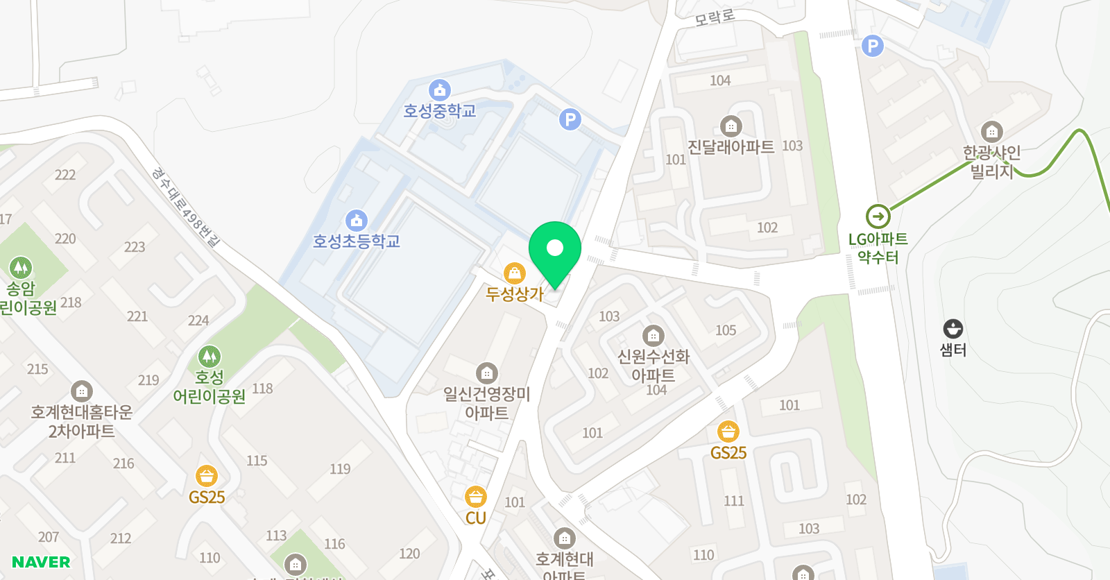 삼성영어 쎈수학 호성학원 위치