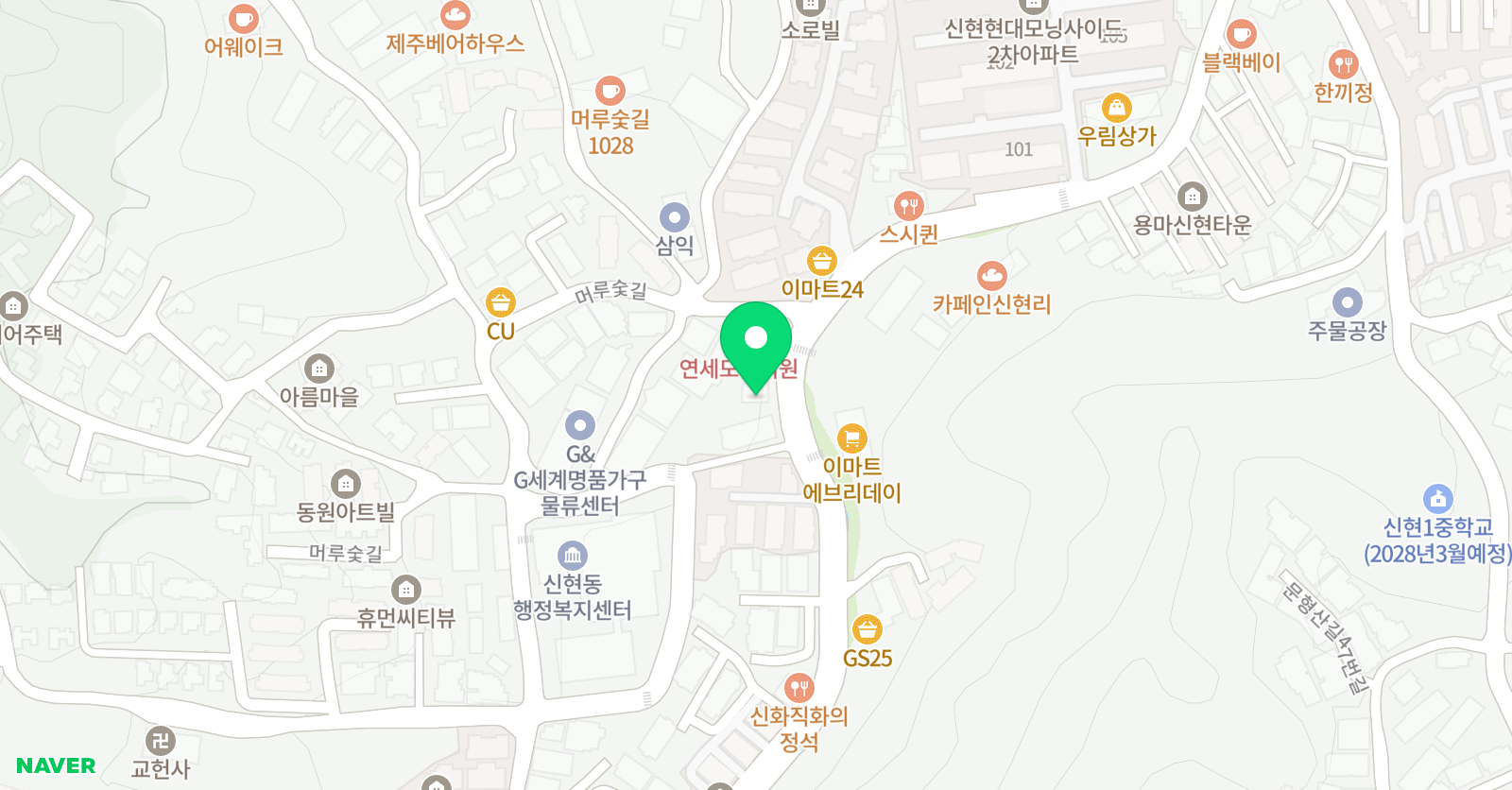 용인대우리i 태권도 위치