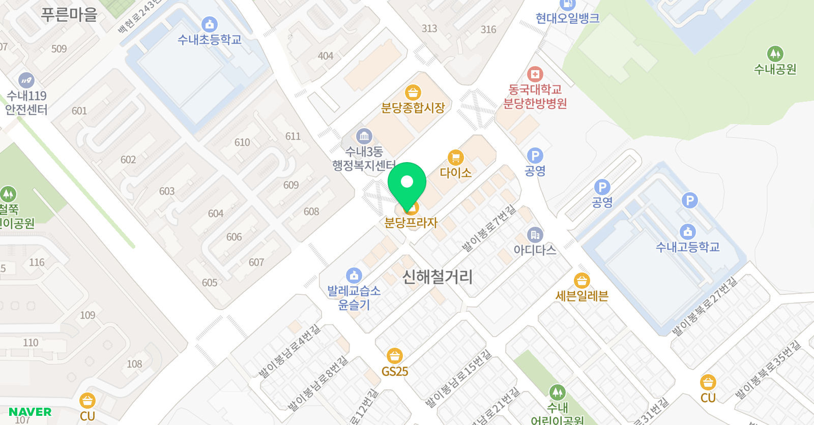 짱솔 학원 분당점 위치
