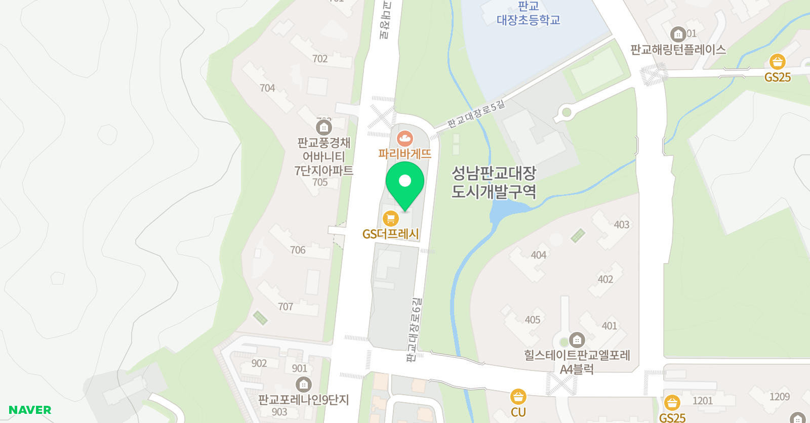 판교숲 음악학원 위치