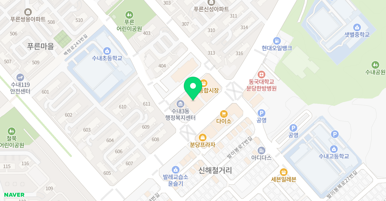 YBM잉글루 분당수내제1캠퍼스 위치