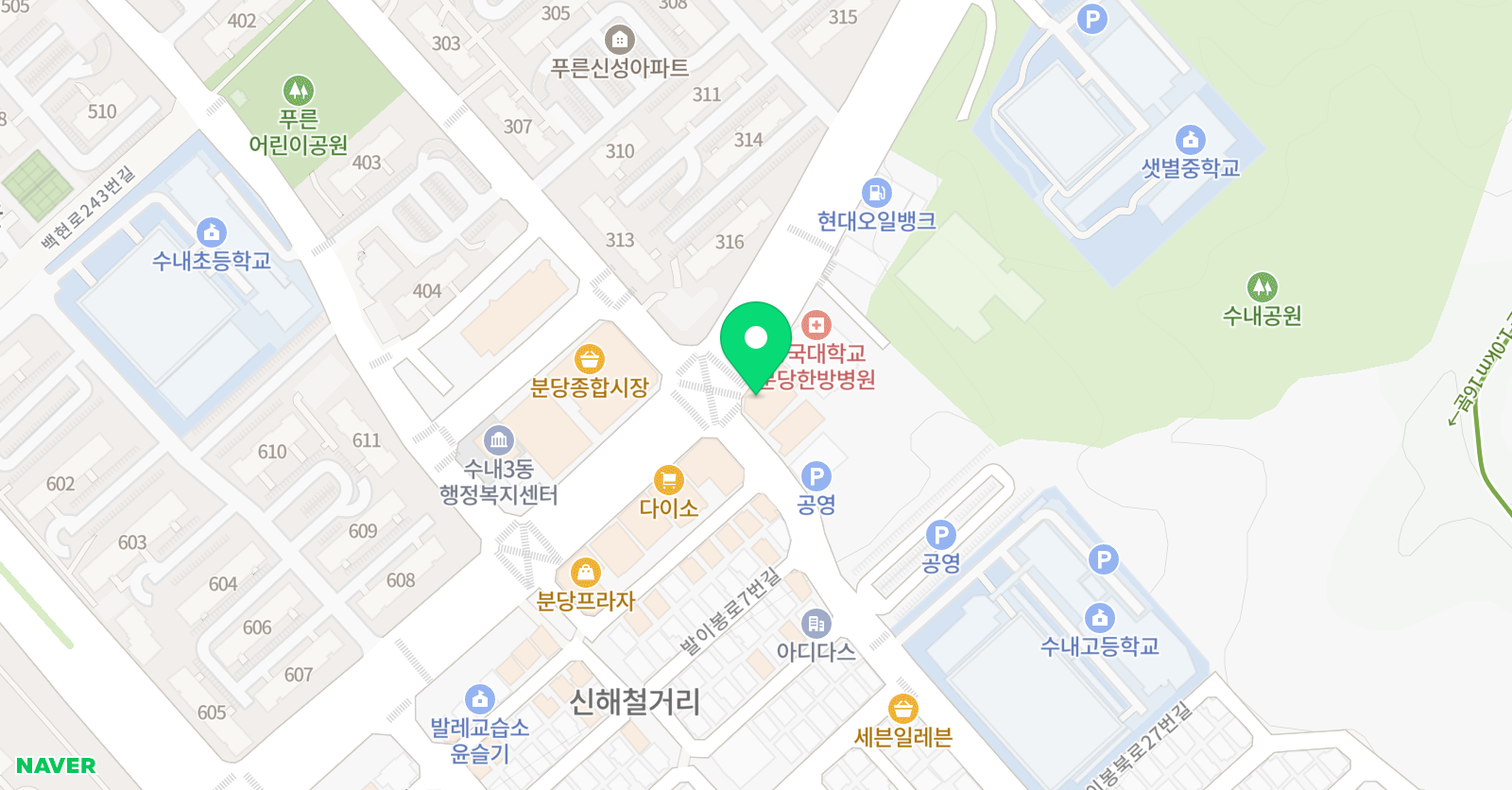 씨앤씨 미술학원 수내캠퍼스 위치