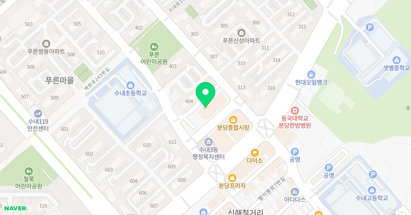 수내 태권도 위치