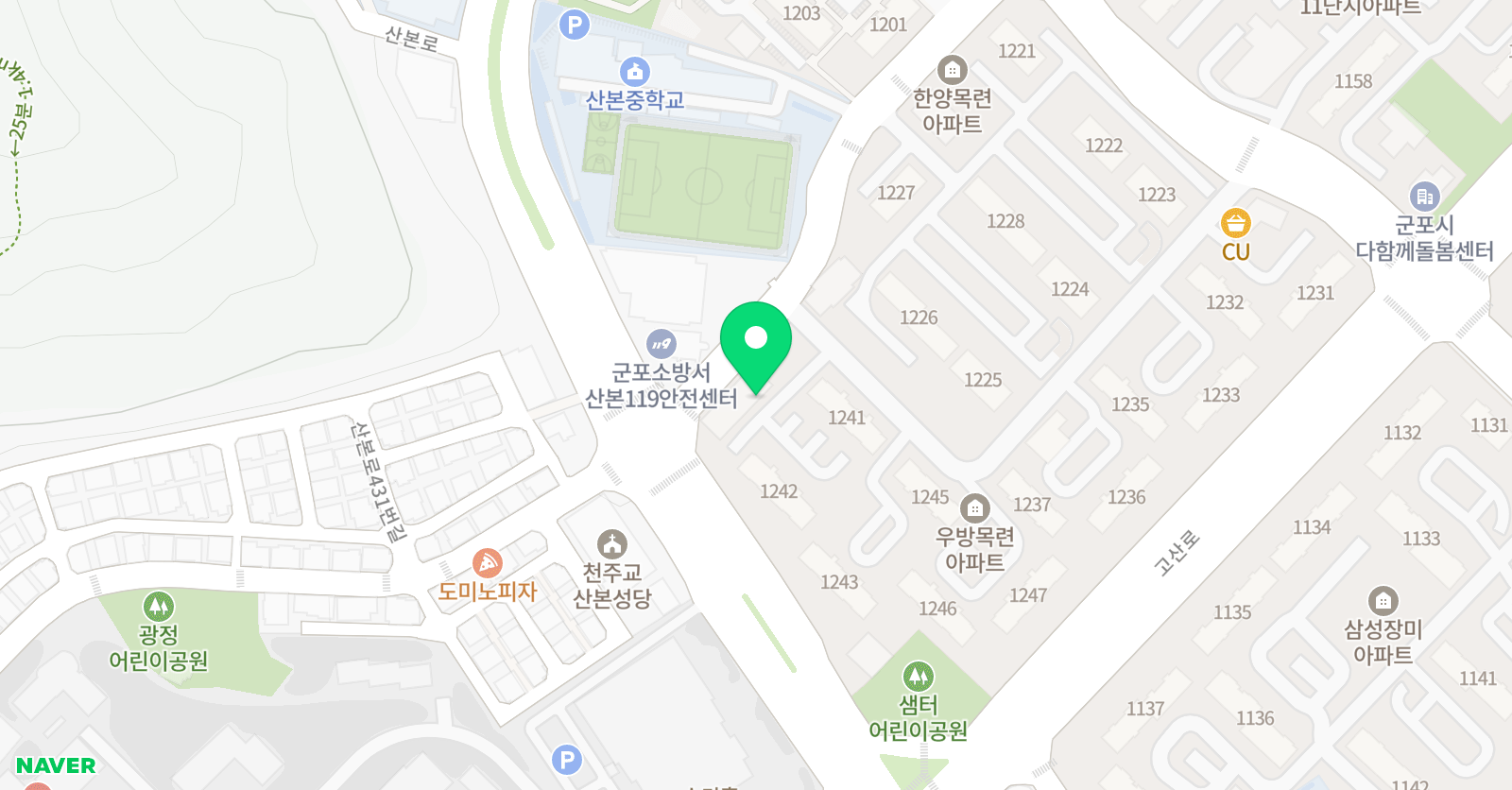 크리아트 크리아트 산본목련원 위치