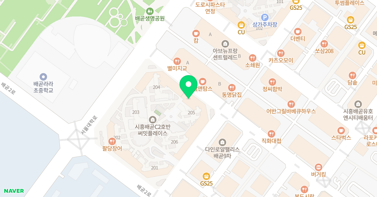 엠베스트 SE 배곧써밋올인원점 위치
