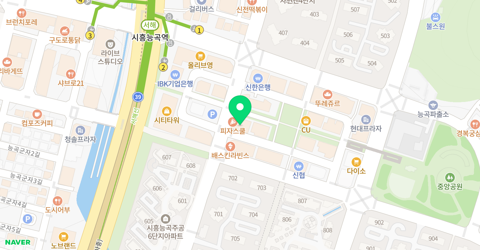 이룸능곡 수학학원 위치