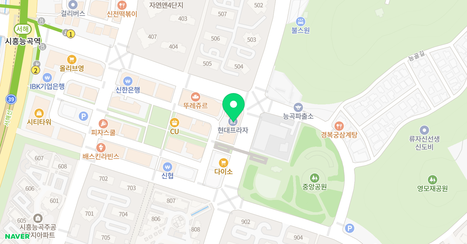 엠베스트SE 시흥능곡점 위치