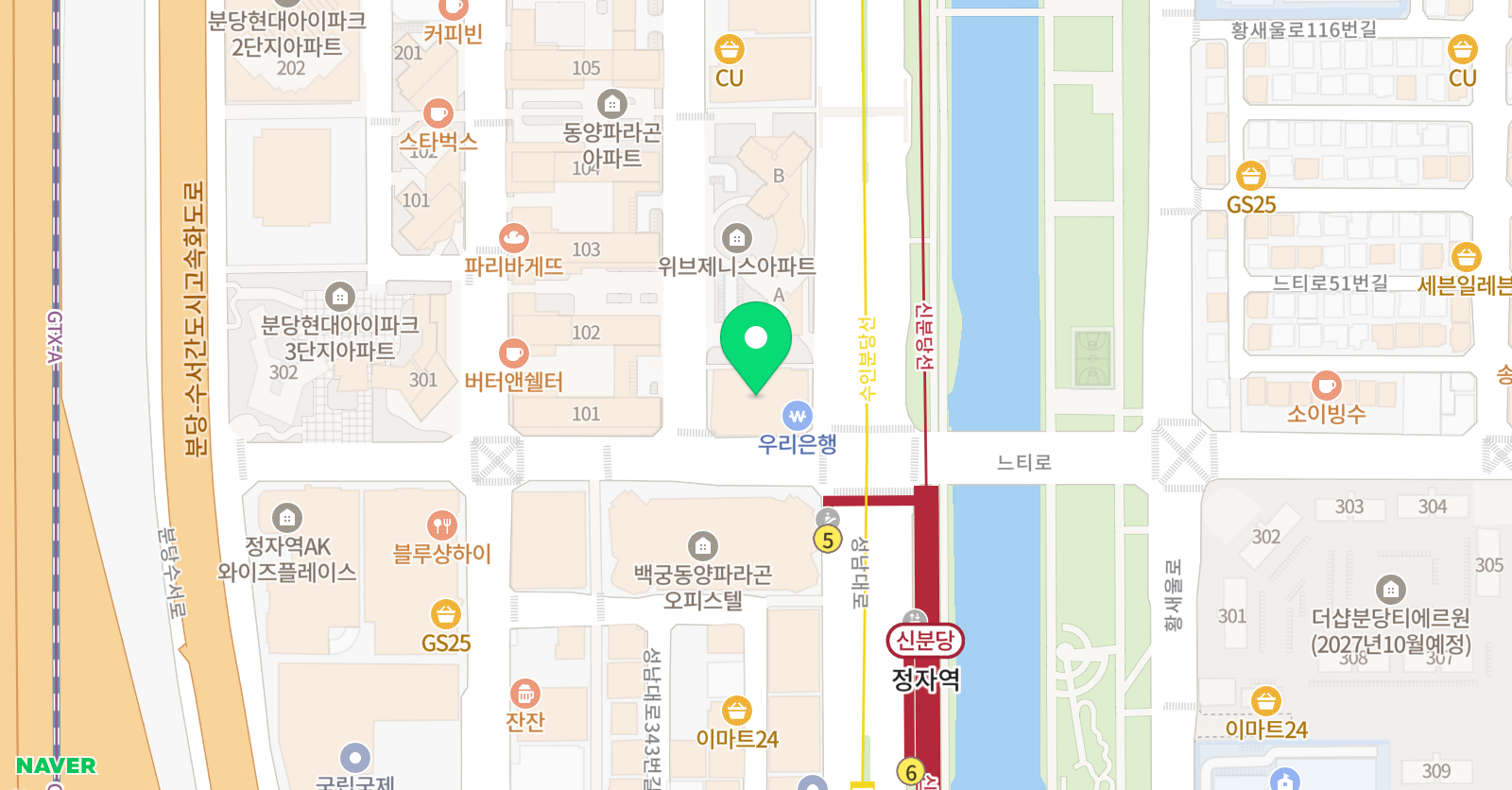 CMS 분당정자영재교육센터 사고력관 초등관 위치
